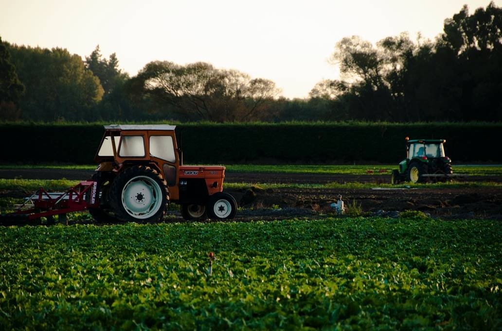 Dva traktora obrađuju zemljište